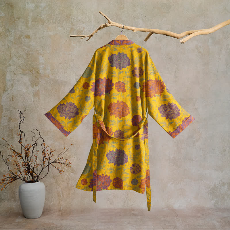 Accappatoio vintage in cotone con stampa floreale - image 21