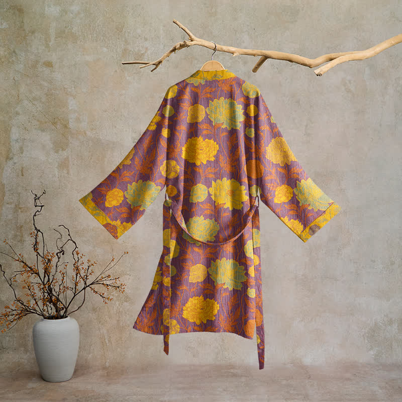 Accappatoio vintage in cotone con stampa floreale - image 26