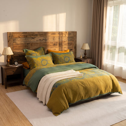 Set di biancheria da letto vintage in garza di cotone con motivo girasoli - image 20