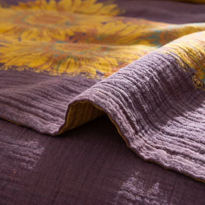 Set di biancheria da letto vintage in garza di cotone con motivo girasoli - image 18