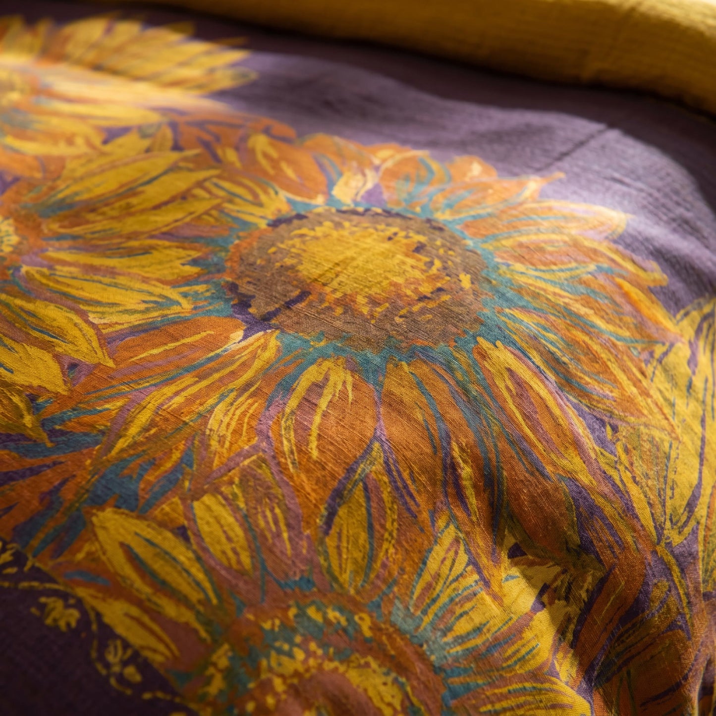 Set di biancheria da letto vintage in garza di cotone con motivo girasoli - image 15