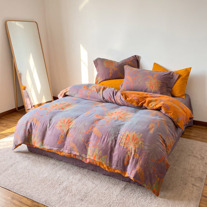 Set di biancheria da letto vintage in garza di cotone con motivo floreale. - image 7