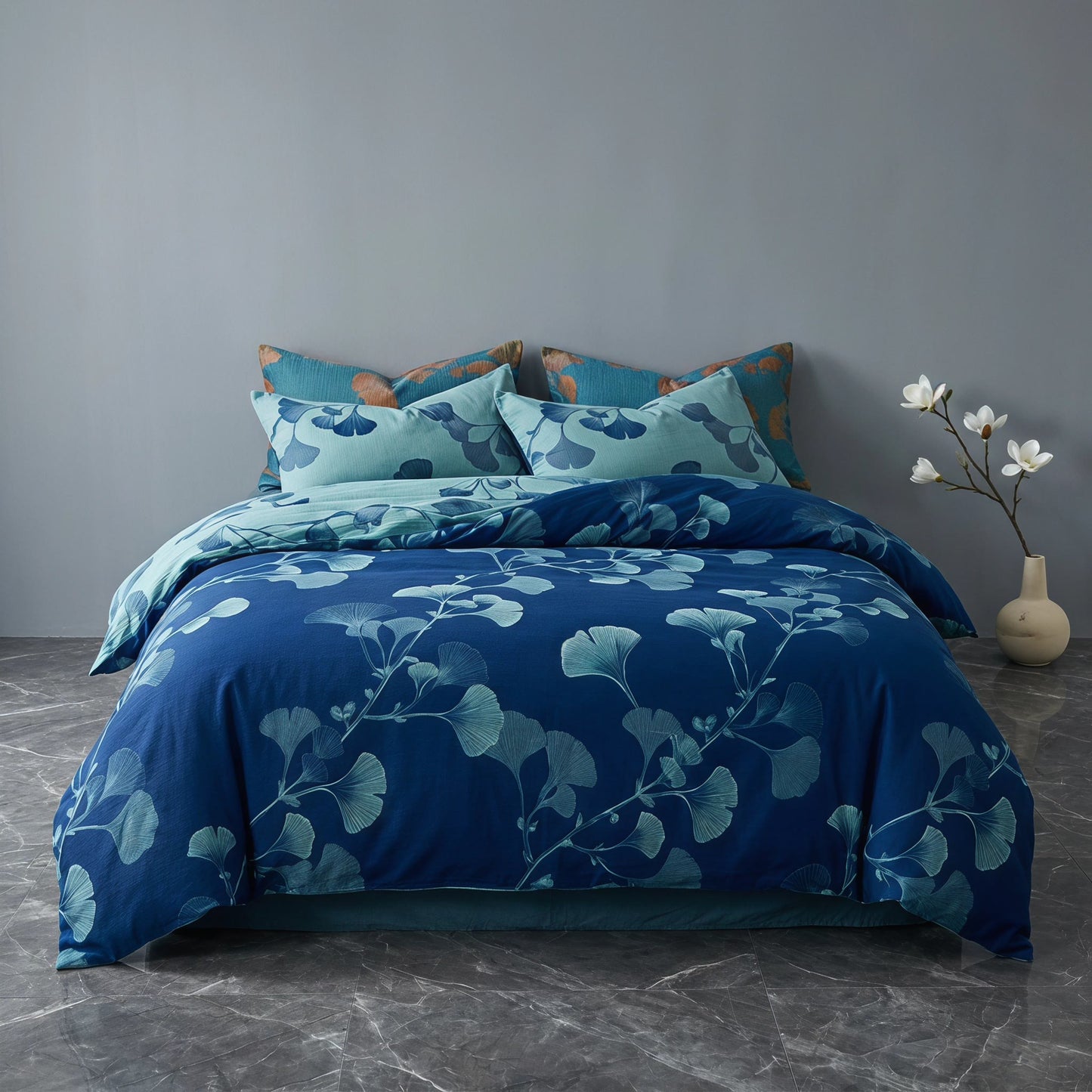 Set di biancheria da letto vintage in cotone con foglie di ginkgo - image 4