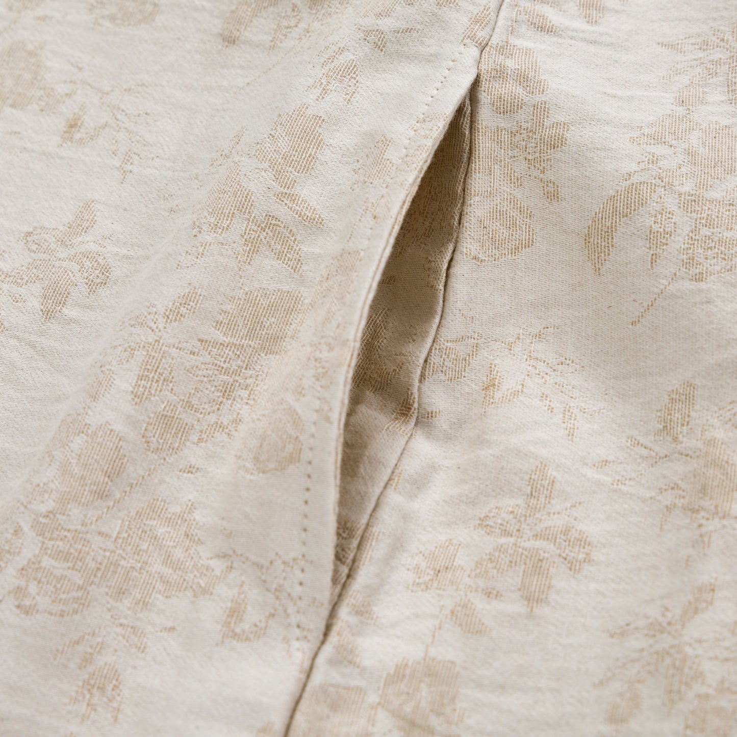 Camicia da notte in cotone beige con stampa retrò a fiori - image 6