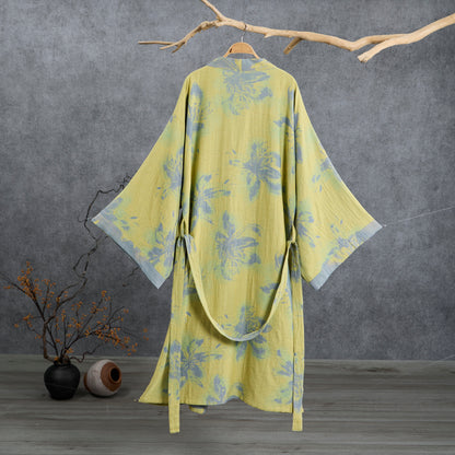 Kimono accappatoio in garza di cotone azzurro - image 1