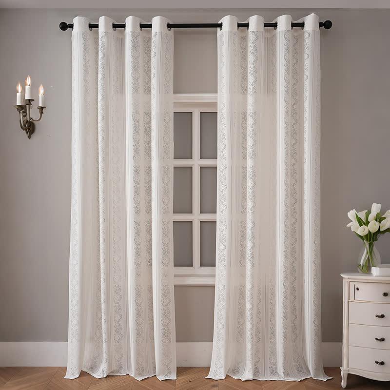 Tenda a righe verticali con occhielli, filtrante luce. - image 1
