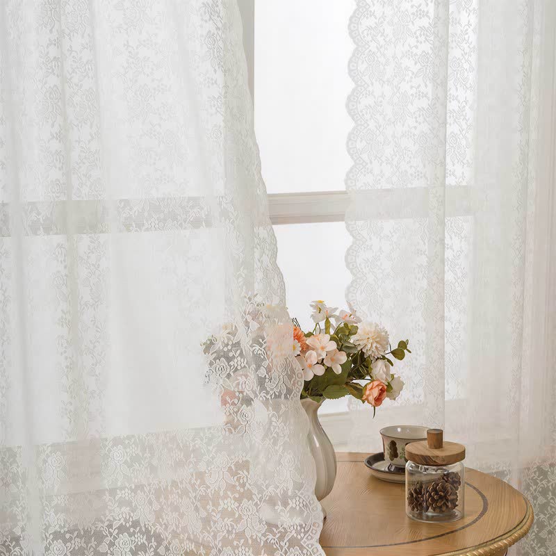 Tenda trasparente in voile leggero con occhielli - image 8