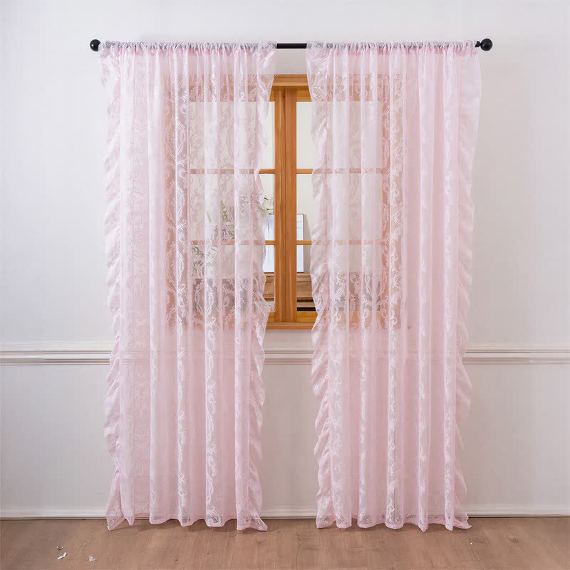 Tenda filtrante per finestra con bordo arricciato - Rosa - 51" L x 108"L - image 18