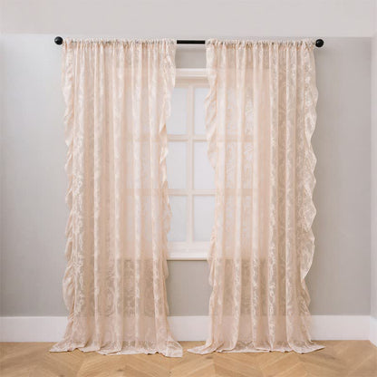 Tenda filtrante per finestra con bordo arricciato - Beige - 51" L x 108"L - image 3