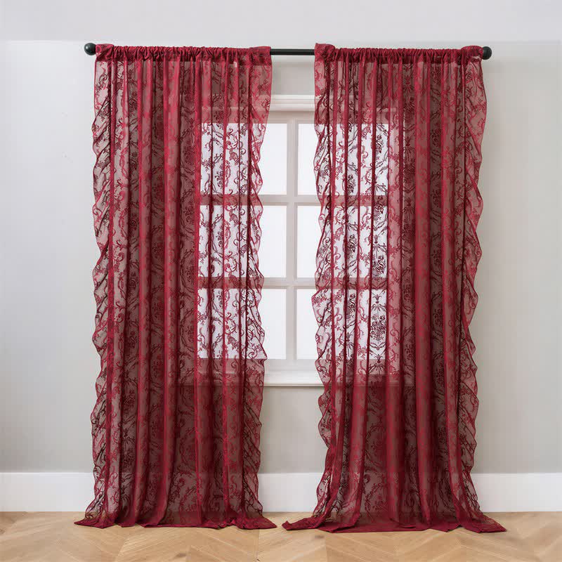 Tenda filtrante per finestra con bordo arricciato - Rosso - 51" L x 108"L - image 16