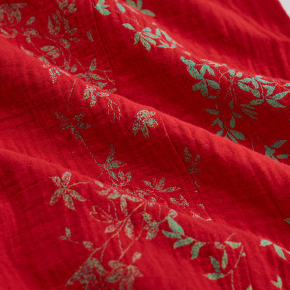Pantaloni da casa in cotone a fantasia floreale rossa - image 7