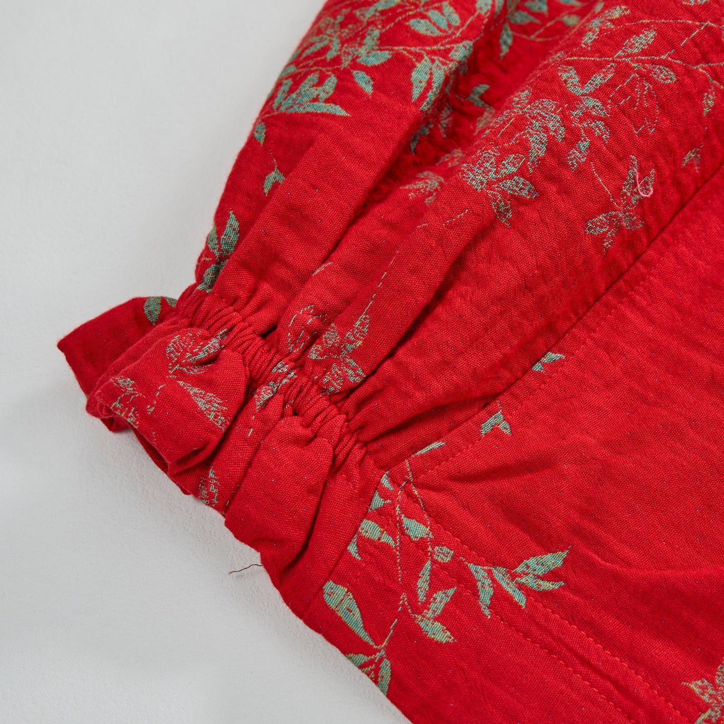 Pantaloni da casa in cotone a fantasia floreale rossa - image 5