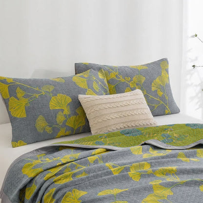 Trapunta reversibile in cotone con motivo floreale da giardino in stile retrò - image 15