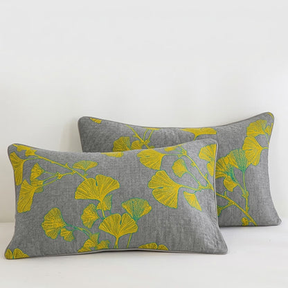Trapunta reversibile in cotone con motivo floreale da giardino in stile retrò - Grigio chiaro - 2 federe - 52cm x 78cm - image 16