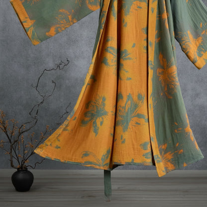 Kimono reversibile in cotone con stampa floreale vintage - image 3