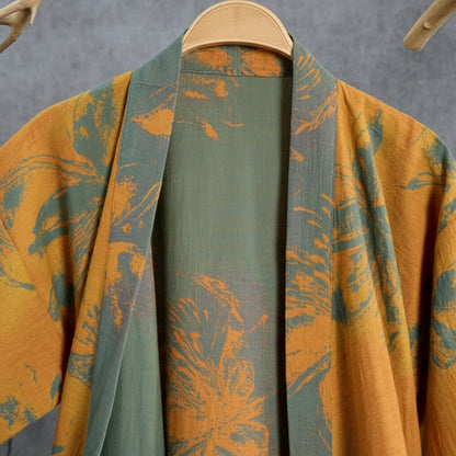 Kimono reversibile in cotone con stampa floreale vintage - image 5
