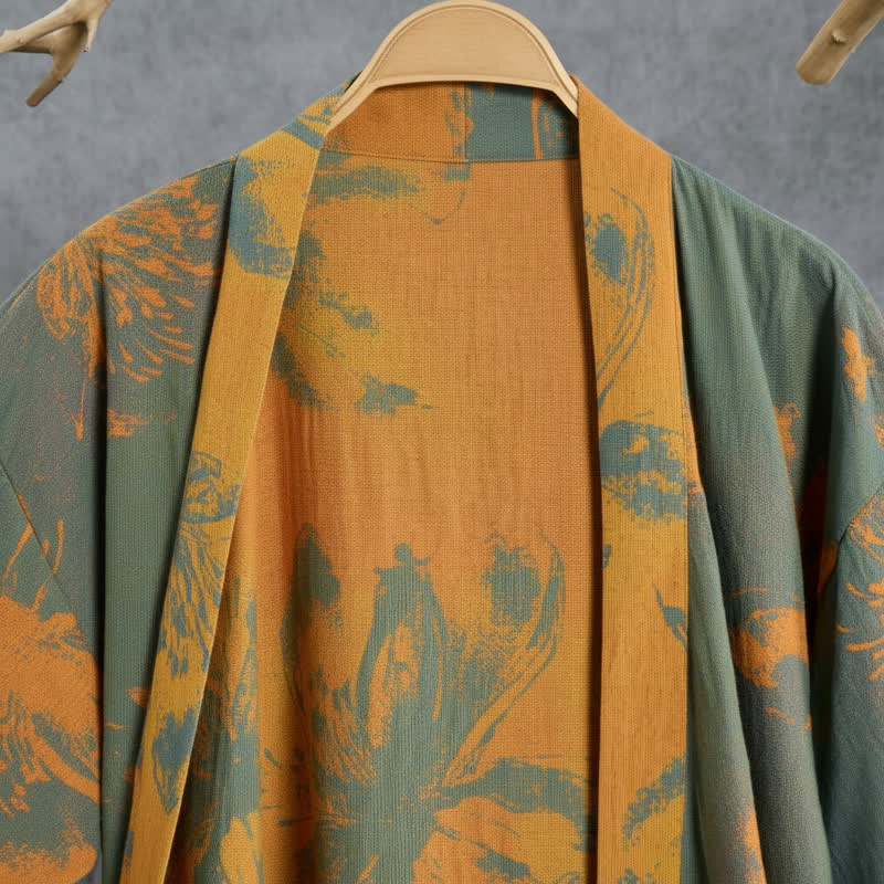Kimono reversibile in cotone con stampa floreale vintage - image 1