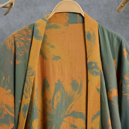 Kimono reversibile in cotone con stampa floreale vintage - image 1