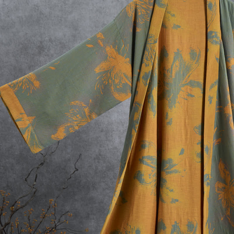 Kimono reversibile in cotone con stampa floreale vintage - image 2