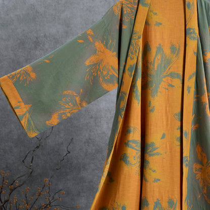 Kimono reversibile in cotone con stampa floreale vintage - image 2