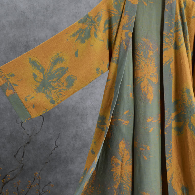 Kimono reversibile in cotone con stampa floreale vintage - image 6