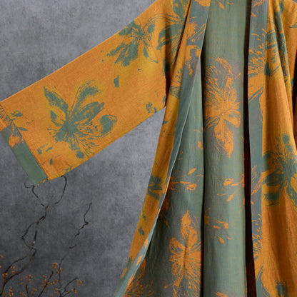 Kimono reversibile in cotone con stampa floreale vintage - image 6