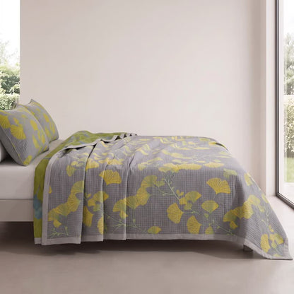 Trapunta reversibile in cotone con motivo floreale da giardino in stile retrò - image 13