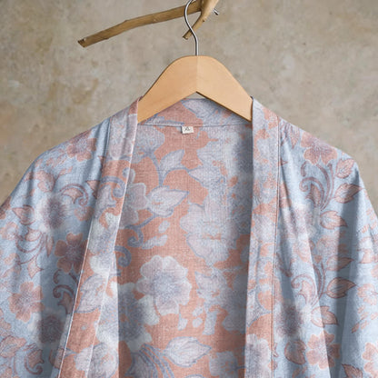 Kimono in cotone con stampa floreale retrò - image 8