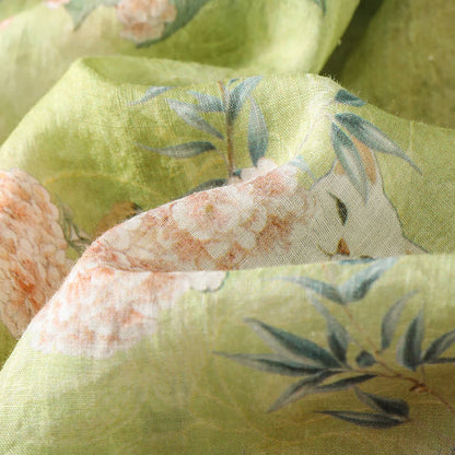 Completo da casa in cotone a 3 pezzi con stampa floreale e gatti color menta - image 6