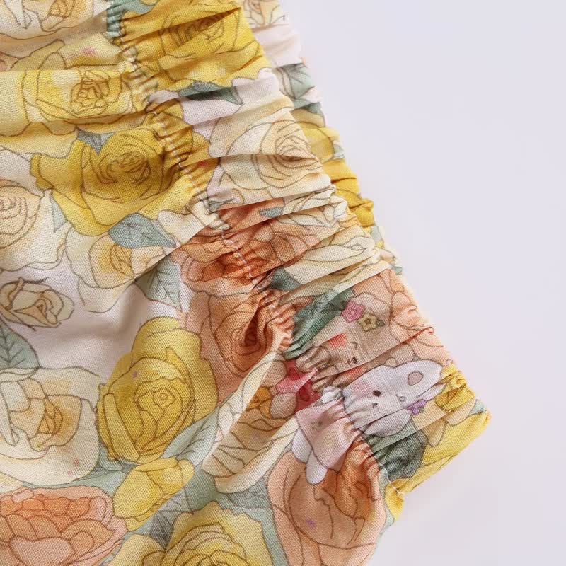 Completo da casa in cotone a 3 pezzi con rose gialle - image 6