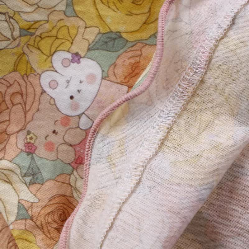 Completo da casa in cotone a 3 pezzi con rose gialle - image 7
