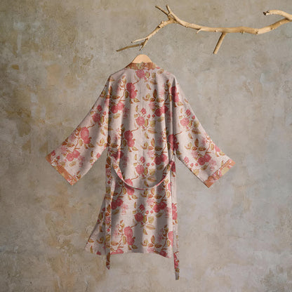 Kimono in cotone con stampa botanica di melograno - image 7