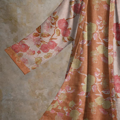 Kimono in cotone con stampa botanica di melograno - image 9