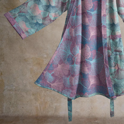 Kimono in cotone con foglie di ginkgo da sogno - image 4