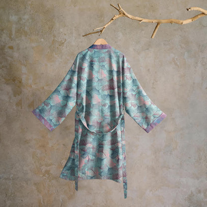 Kimono in cotone con foglie di ginkgo da sogno - image 1