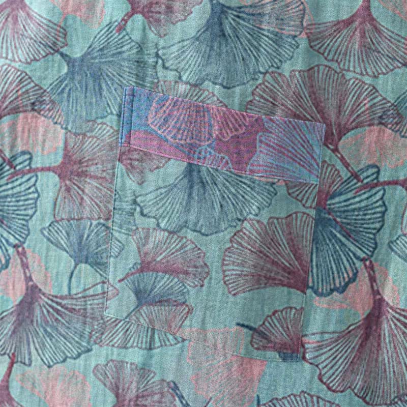 Kimono in cotone con foglie di ginkgo da sogno - image 5