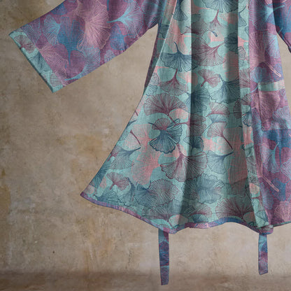 Kimono in cotone con foglie di ginkgo da sogno - image 10