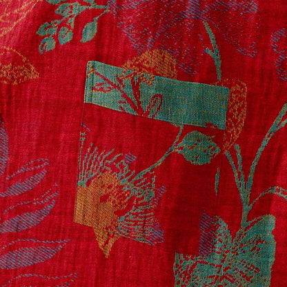 Kimono in cotone jacquard con motivo a foglie retrò - image 5