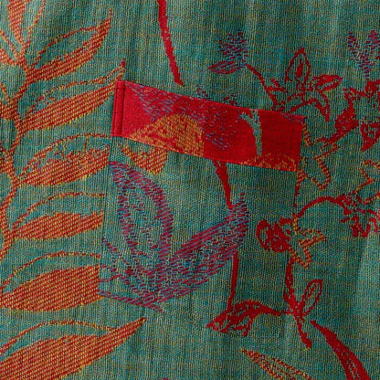 Kimono in cotone jacquard con motivo a foglie retrò - image 11
