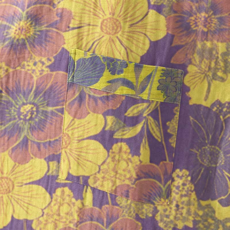 Kimono in cotone con stampa floreale viola - image 5