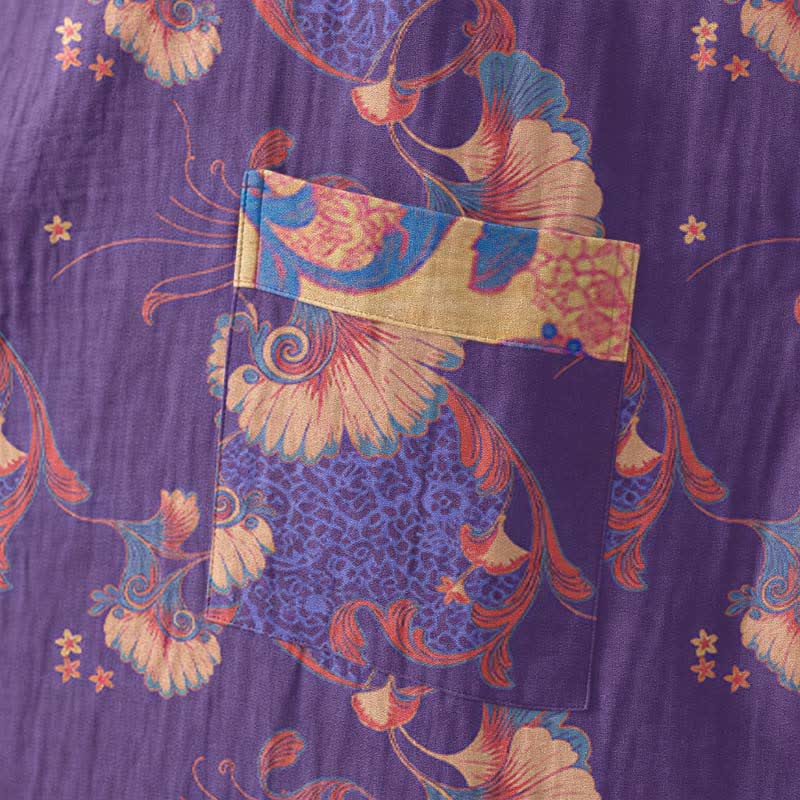 Kimono da casa in garza di cotone a fantasia floreale - image 5
