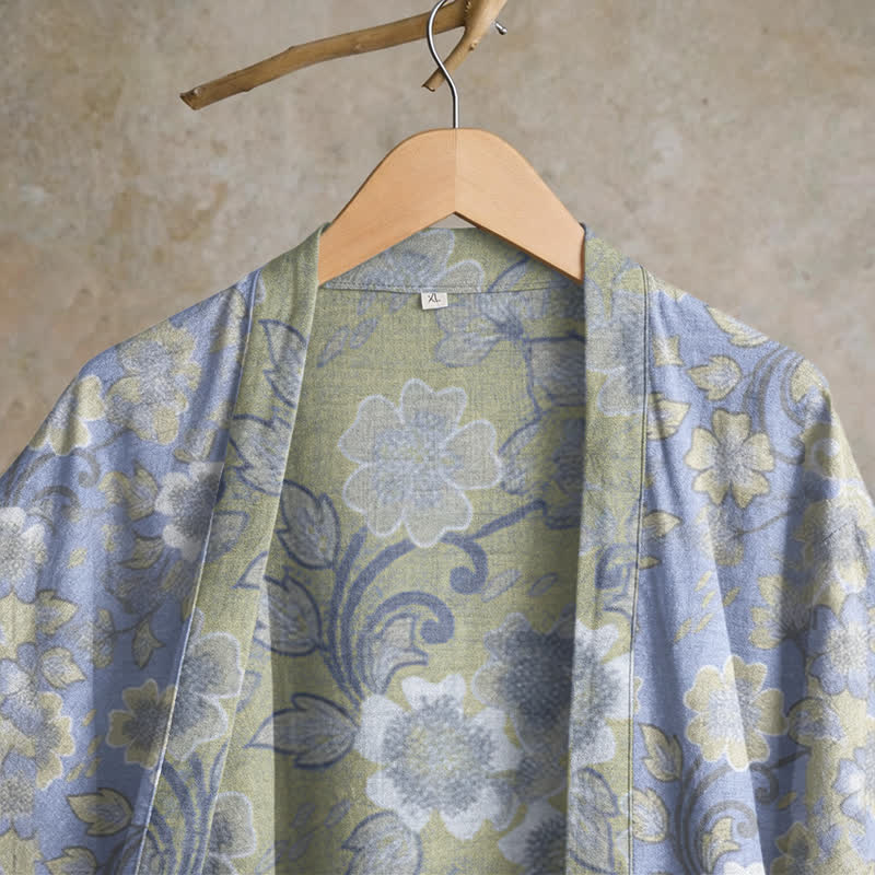 Kimono in cotone con stampa floreale retrò - image 2