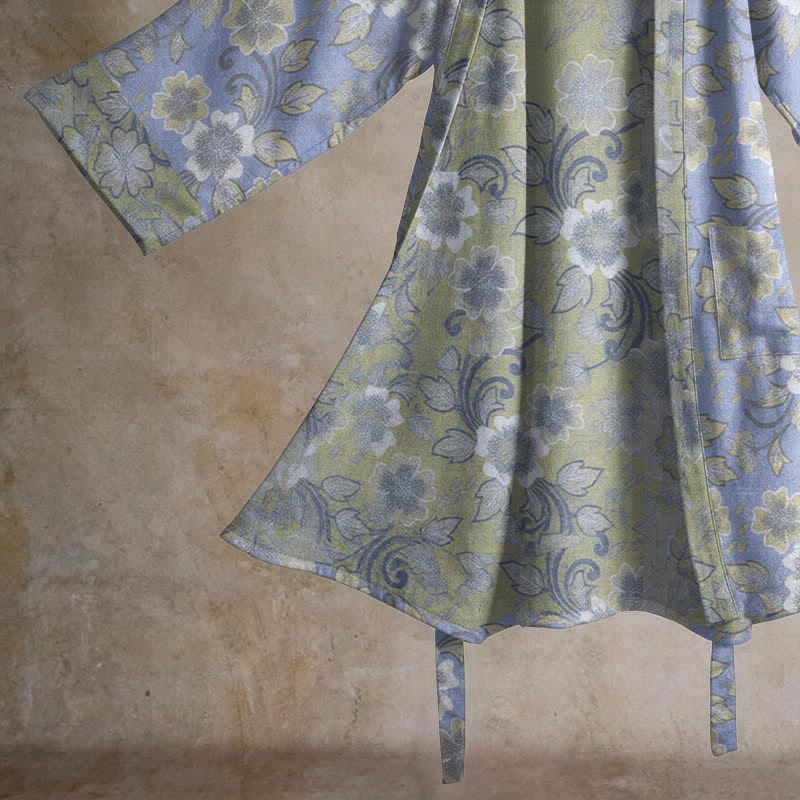 Kimono in cotone con stampa floreale retrò - image 4