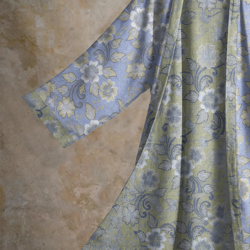 Kimono in cotone con stampa floreale retrò - image 3