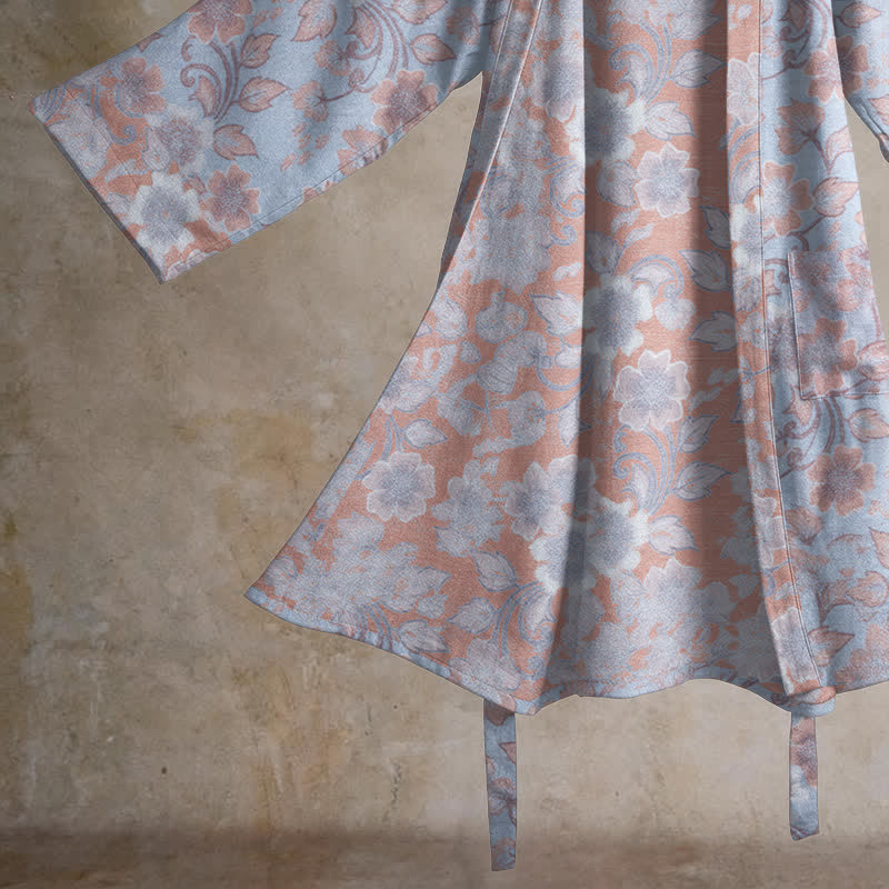 Kimono in cotone con stampa floreale retrò - image 10