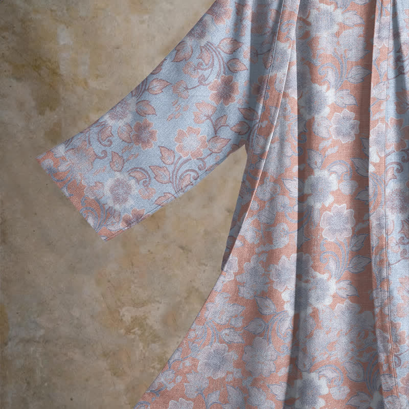Kimono in cotone con stampa floreale retrò - image 9