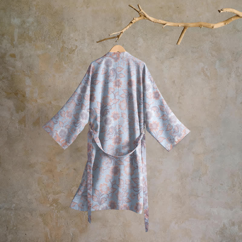 Kimono in cotone con stampa floreale retrò - image 7