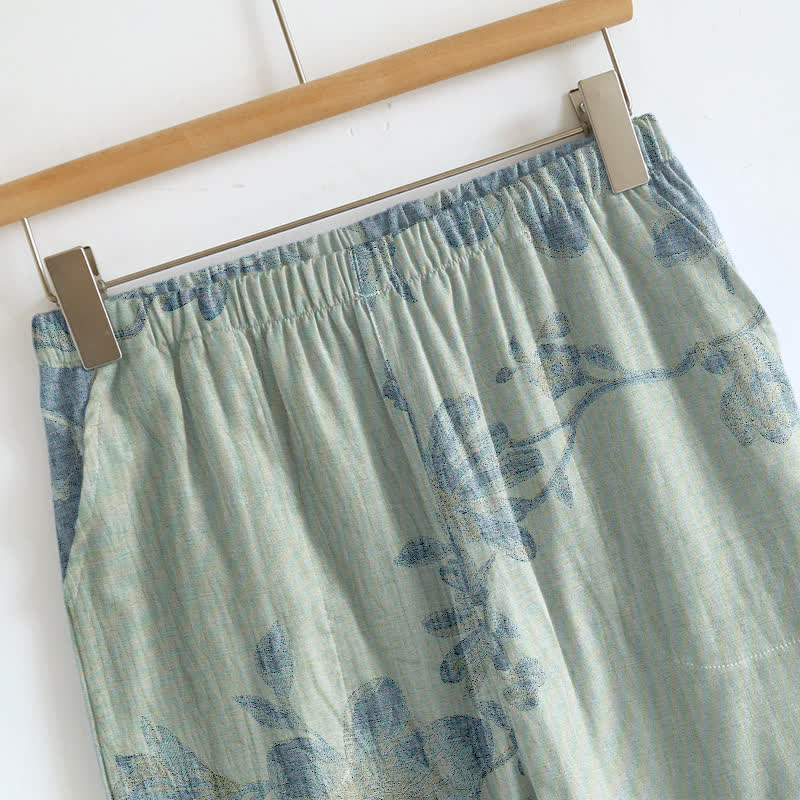 Completo da casa in cotone con stampa floreale vintage - image 7