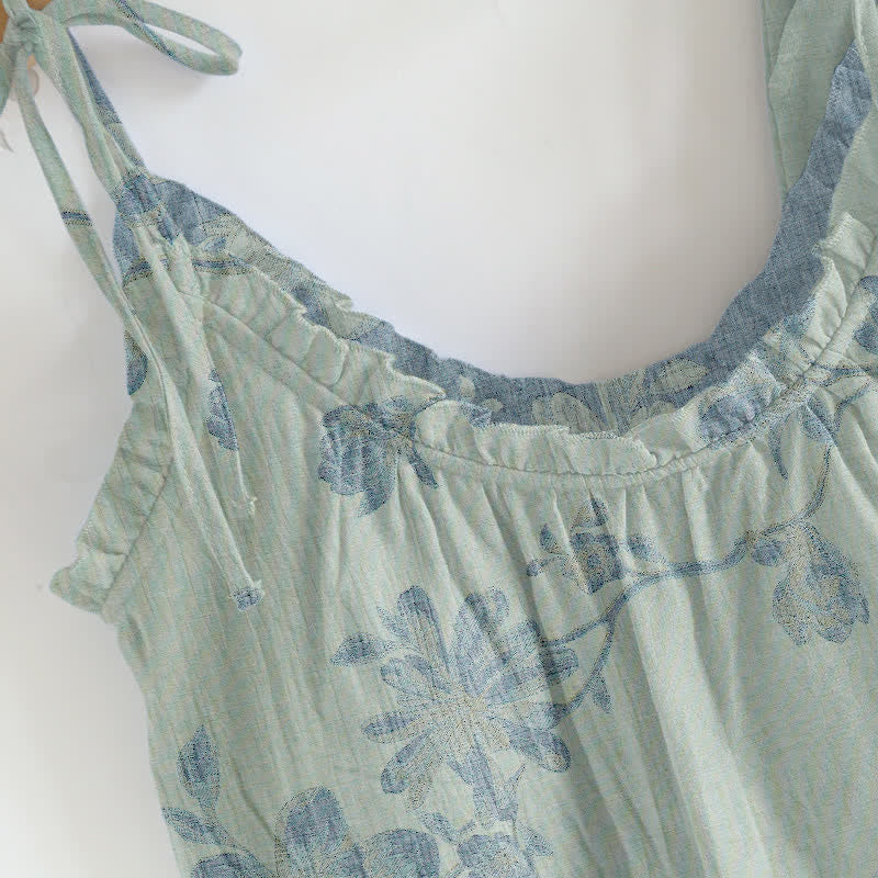 Completo da casa in cotone con stampa floreale vintage - image 6