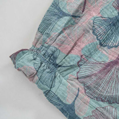 Pantaloni da casa vintage in cotone con foglie di ginkgo - image 3